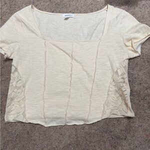 Stitch & Pine Cream Lace Crop Top